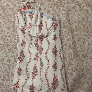 Edikted Women's Indira Floral Lace-Up Corset Camisole